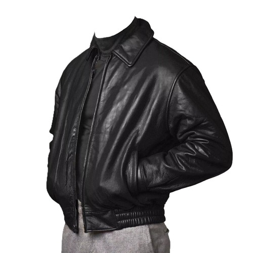 Men black leather - men's, bomber